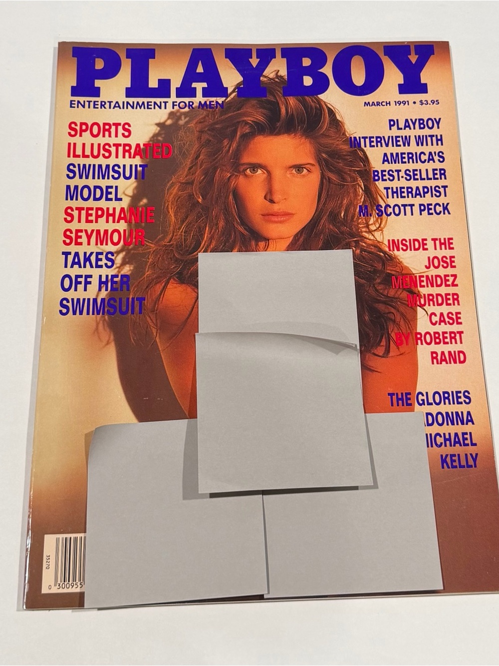 PLAYBOY Cover with Purple Masthead and Warm Beige Tones